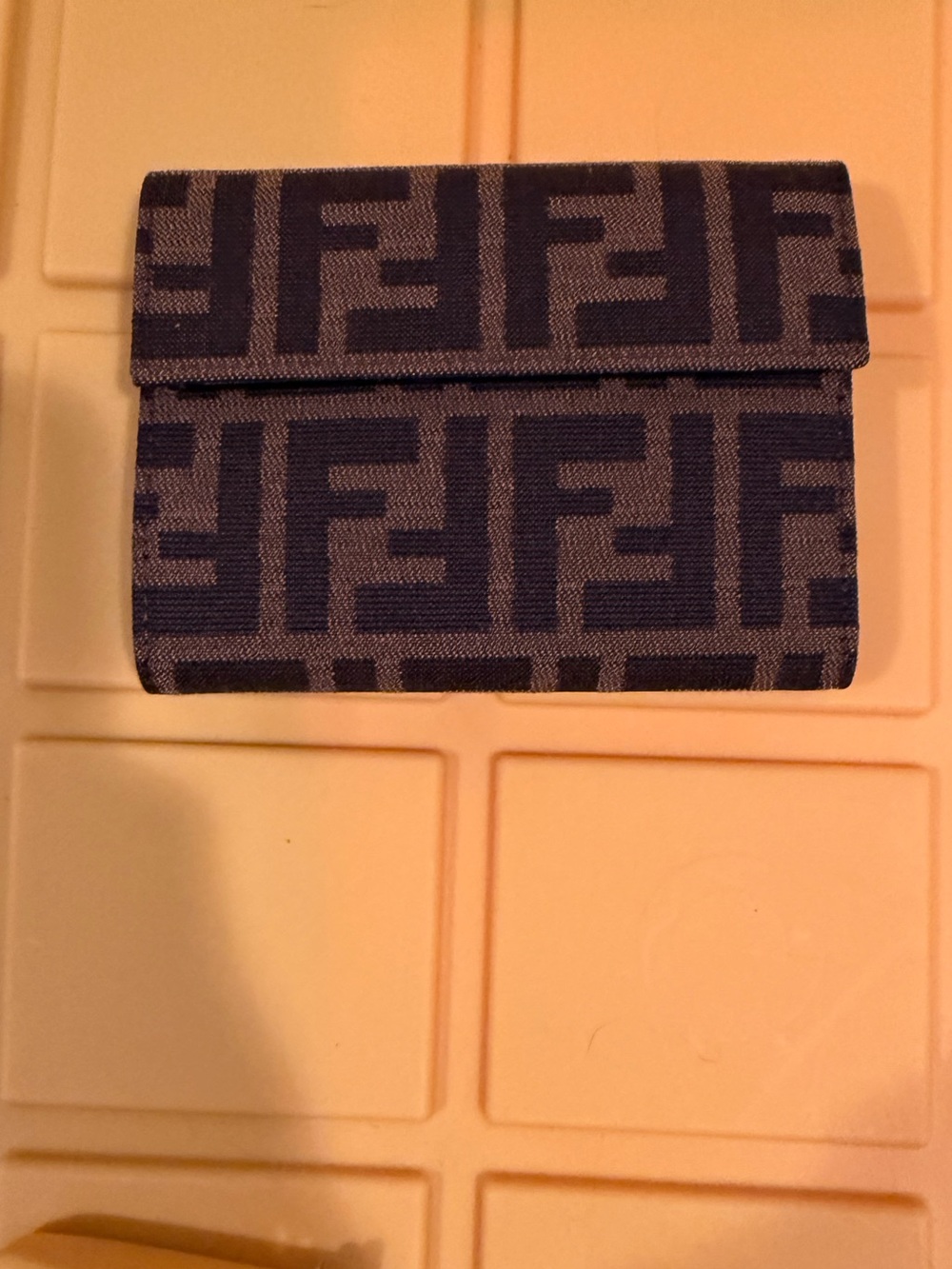Fendi Zucca Canvas FF Logo Continental Wallet Brown Black